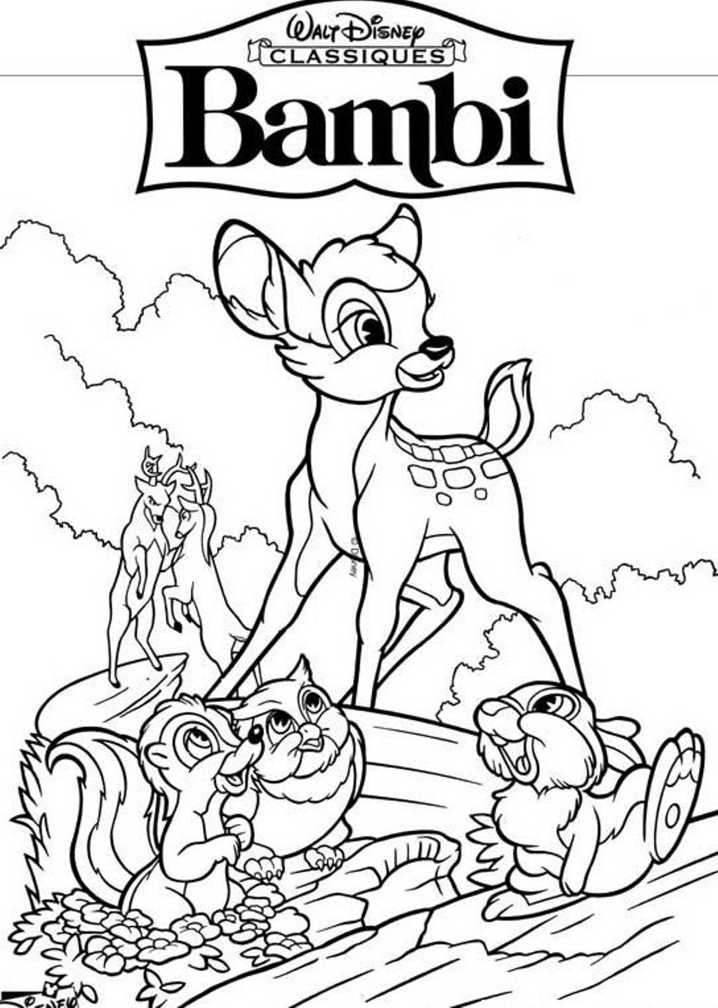 1023x1436 Bambi Coloring Pages Kids Beautiful