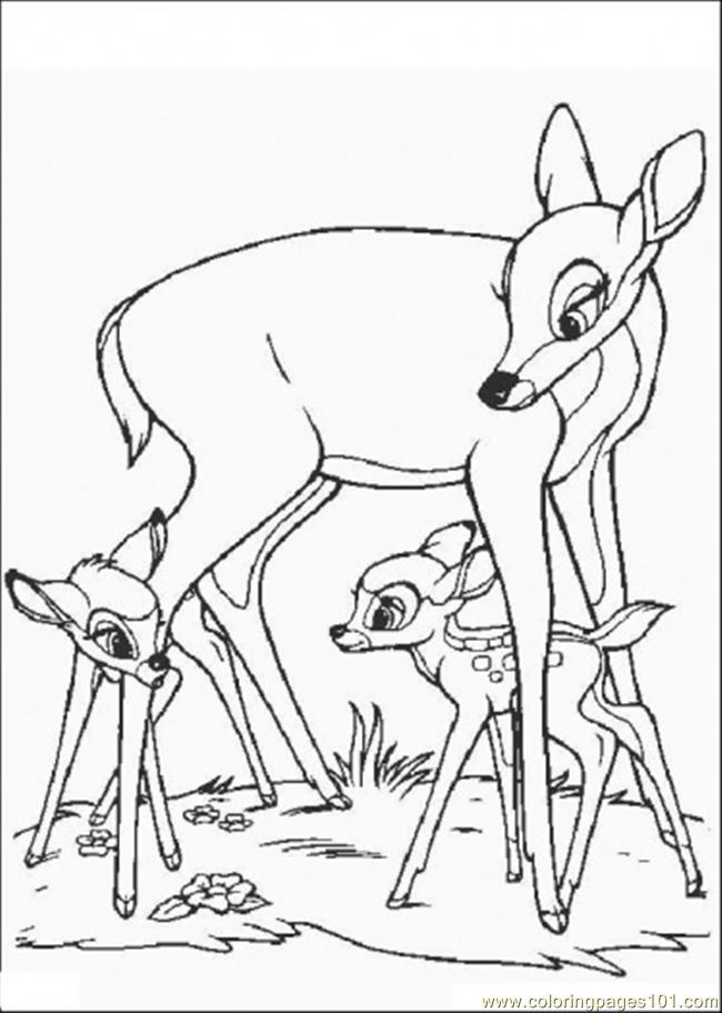 650x912 Bambi Faline And His Mom Coloring Page