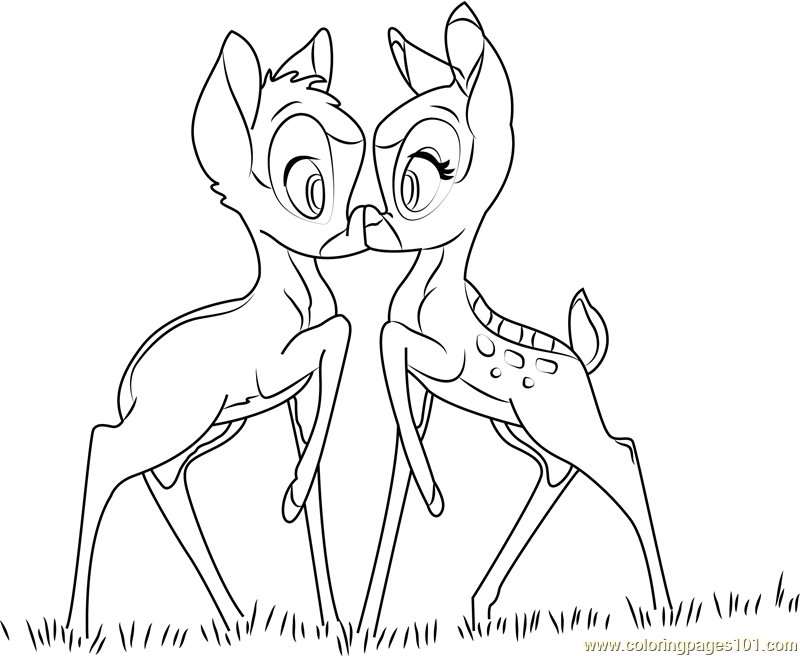 800x656 Bambi And Faline Coloring Page