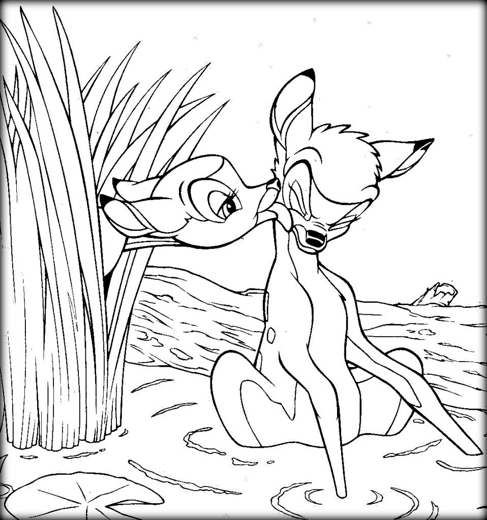 958x1024 Bambi Coloring Pages