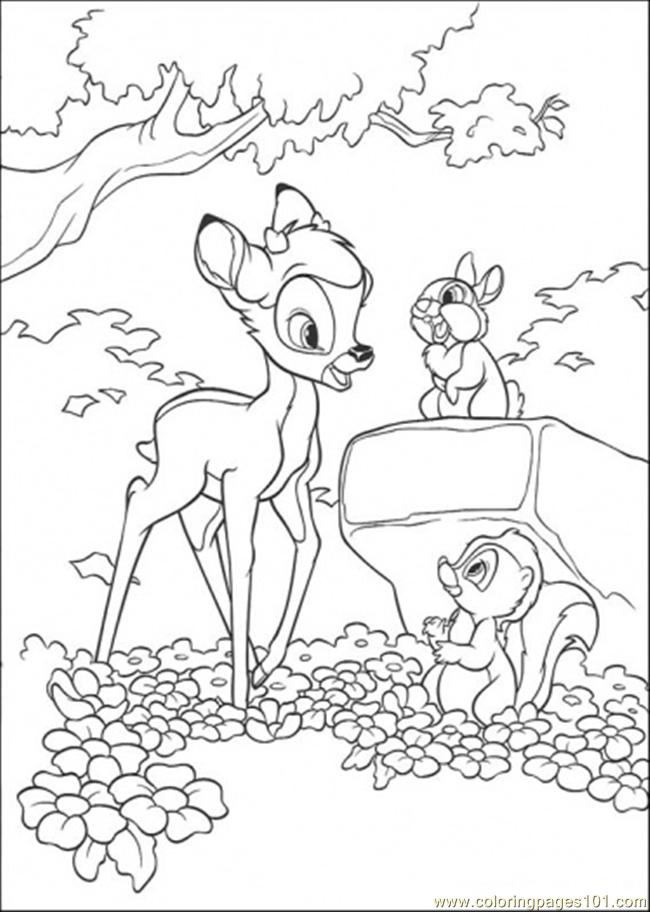 650x912 Bambi Flower And Thumper Coloring Page