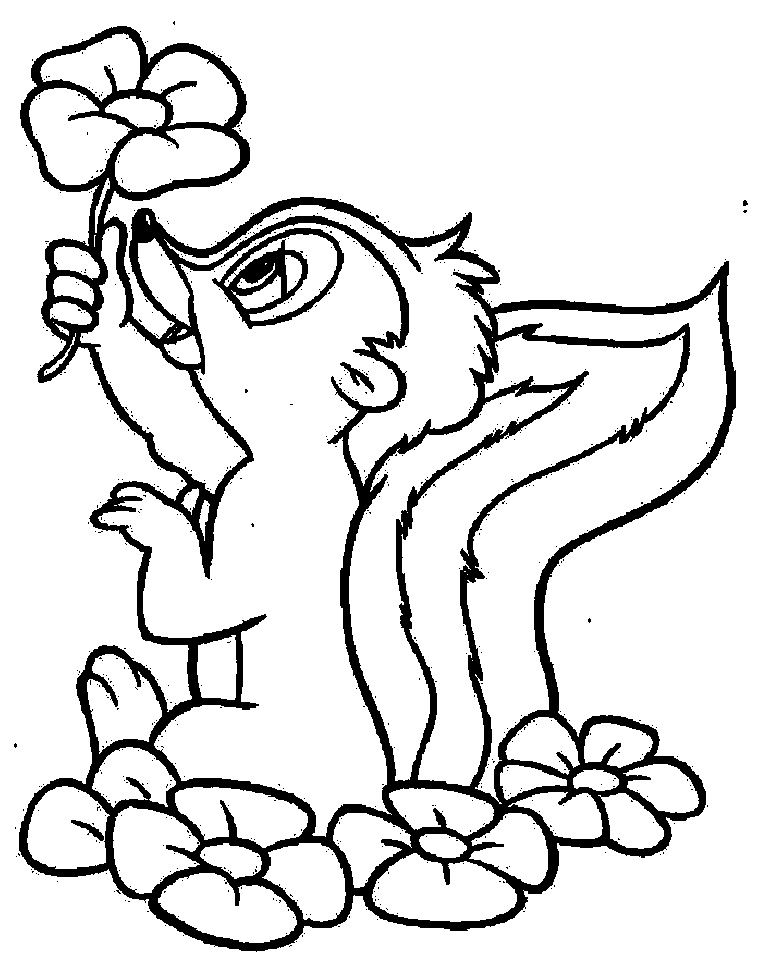 759x979 Bambi Thumper Holding Flowers Bambi Coloring Pages