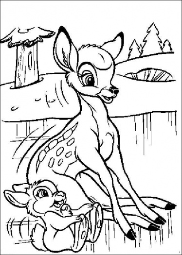 374x525 Bambi Coloring Pages