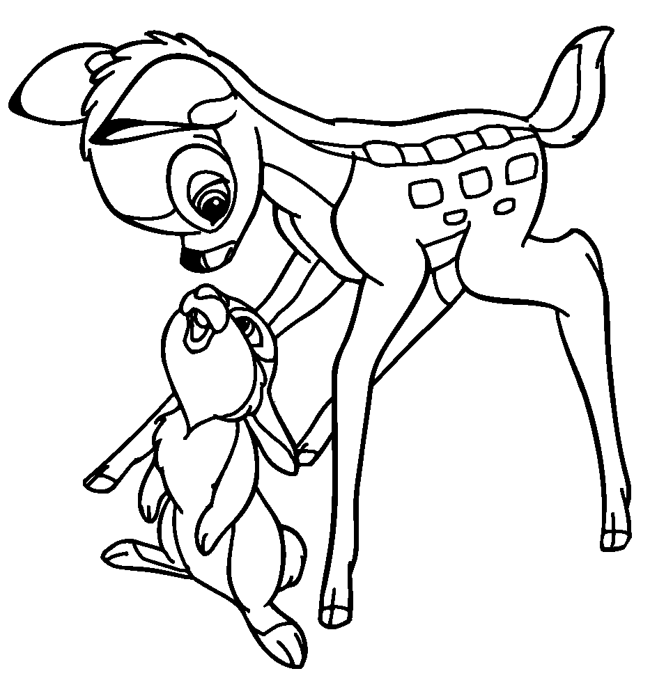 933x997 Bambi Coloring Pages