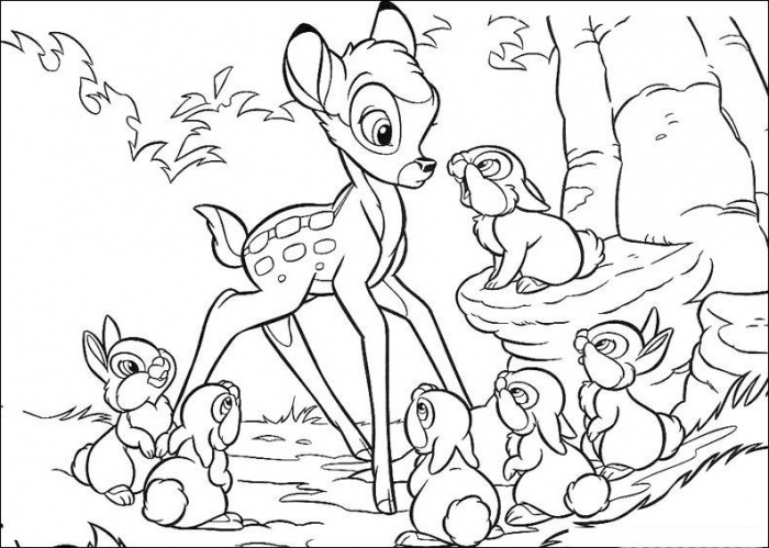 700x499 Bambi Coloring Pages
