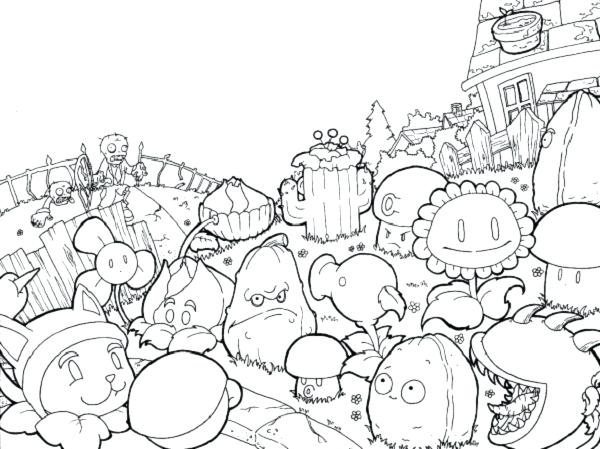 600x449 Coloring Pages Plants Plants Vs Zombies Coloring Pages
