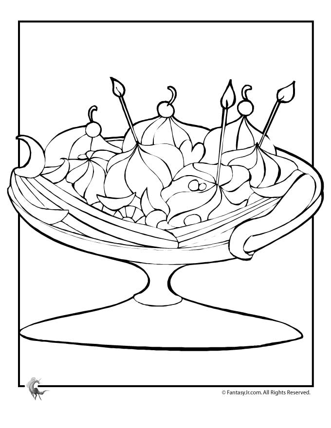 680x880 Banana Split Coloring Page
