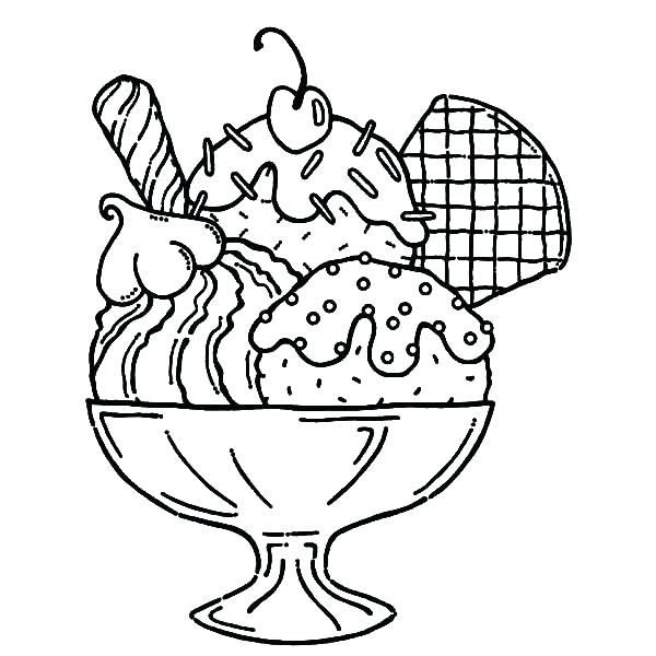 600x600 Kipper Coloring Pages Banana Split Coloring Page Good Ice Cream