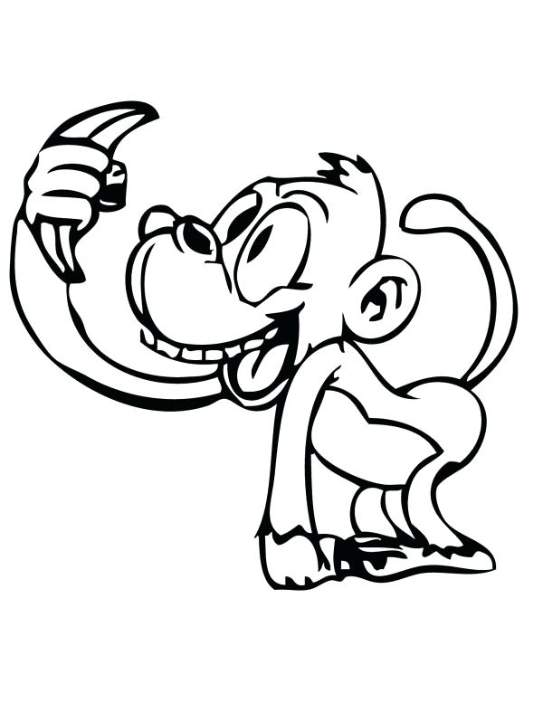 600x777 Banana Coloring Pages Monkey Got A Banana Coloring Page Banana