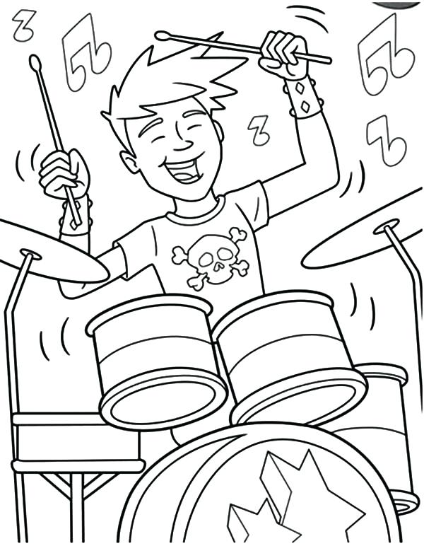 600x772 Marching Band Coloring Pages Drum Page Free Murs