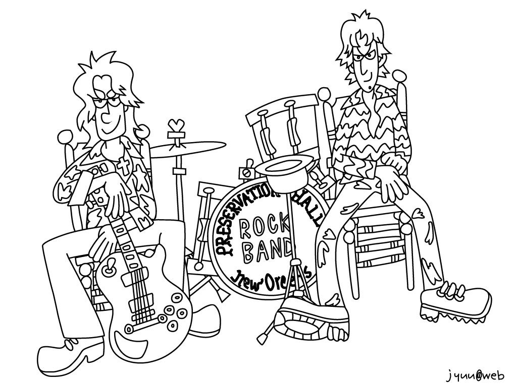 1024x768 Rock Band Coloring Pages