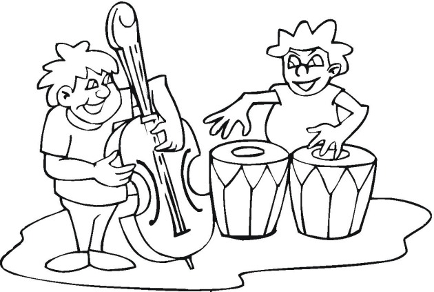 630x423 Coloring Pages Of Kids Playing With Band Instruments