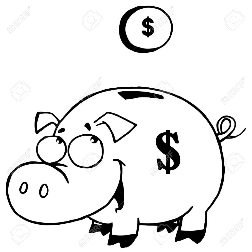 1022x1024 New Piggy Bank Coloring Page