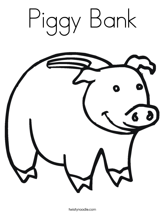 685x886 Piggy Bank Coloring Page