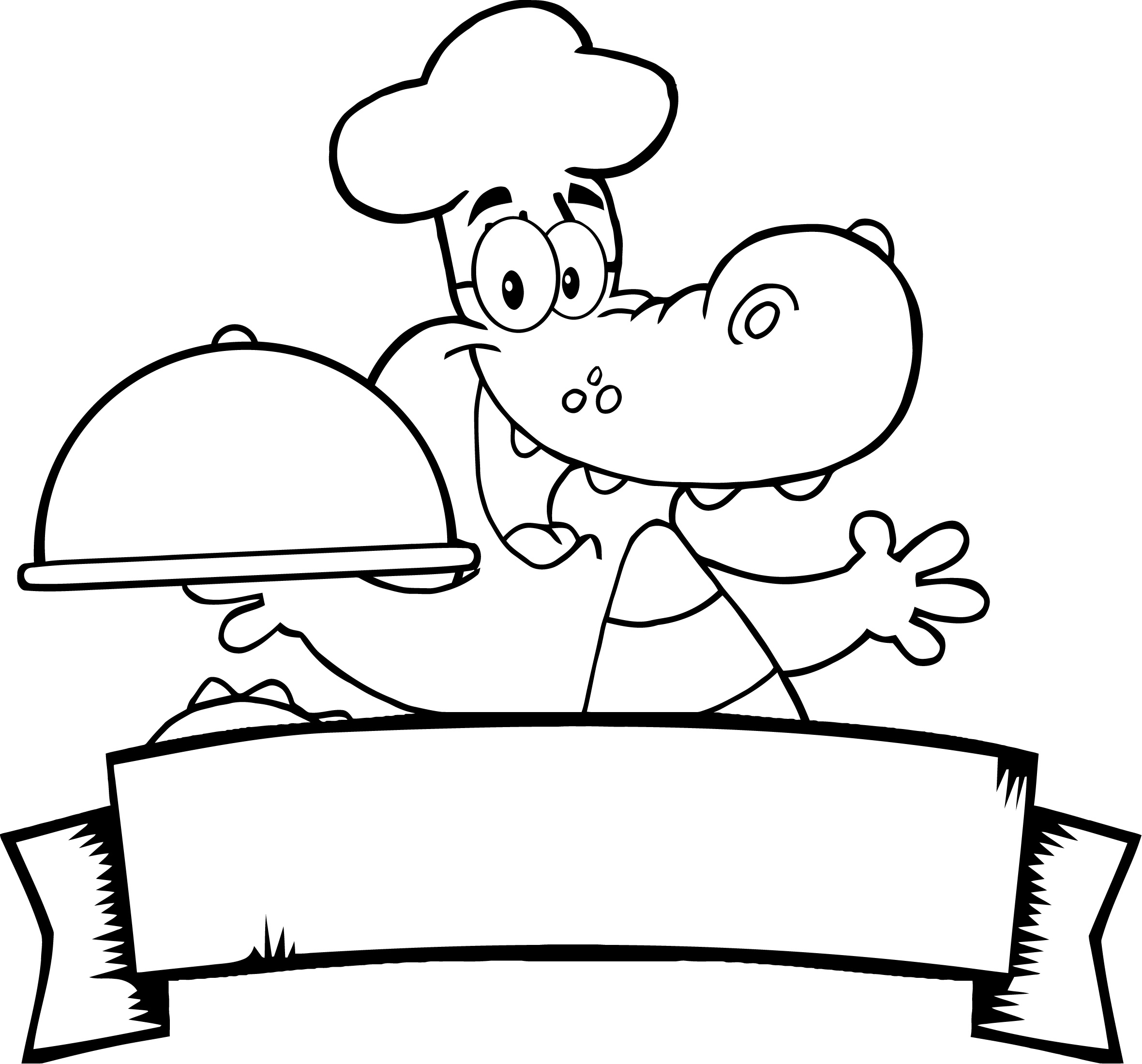 2360x2198 Coloring Page Of A Happy Alligator For Kids