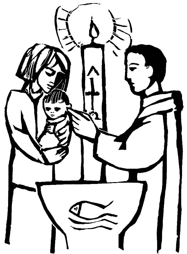 600x816 Christian Baby Baptism Coloring Pages Best Place To Color
