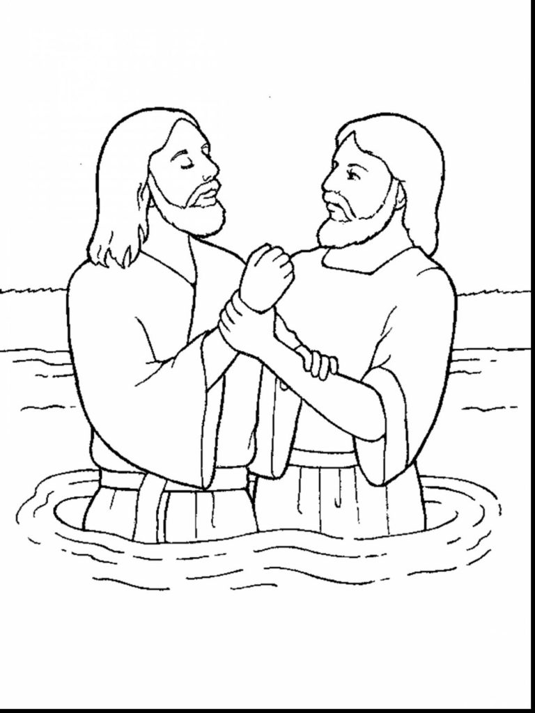 768x1024 Awesome John The Baptist Coloring Pages Printable With Baptism