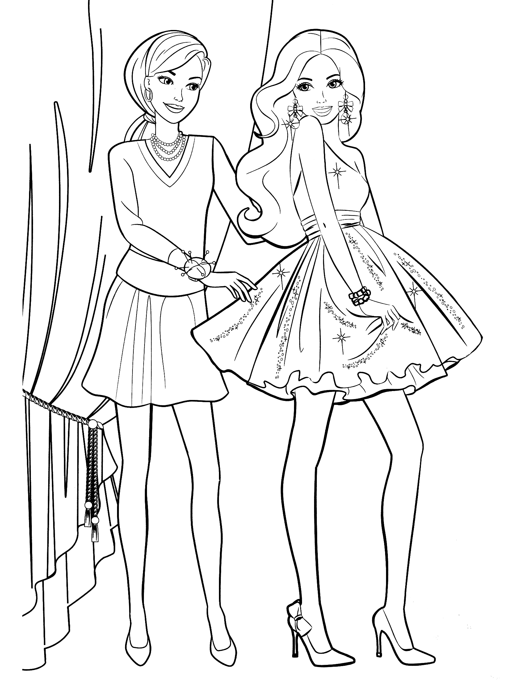 1700x2200 Barbie Coloring Pages