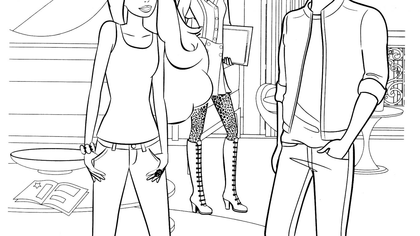 1366x768 Barbieends Coloring Pages Beautiful Cartoon Colors