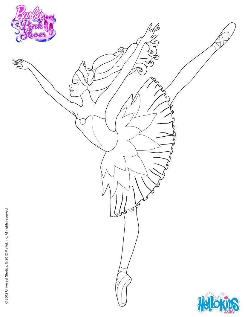 820x1060 Barbie Is Dancing With The Pink Shoes Coloring Page More Barbie