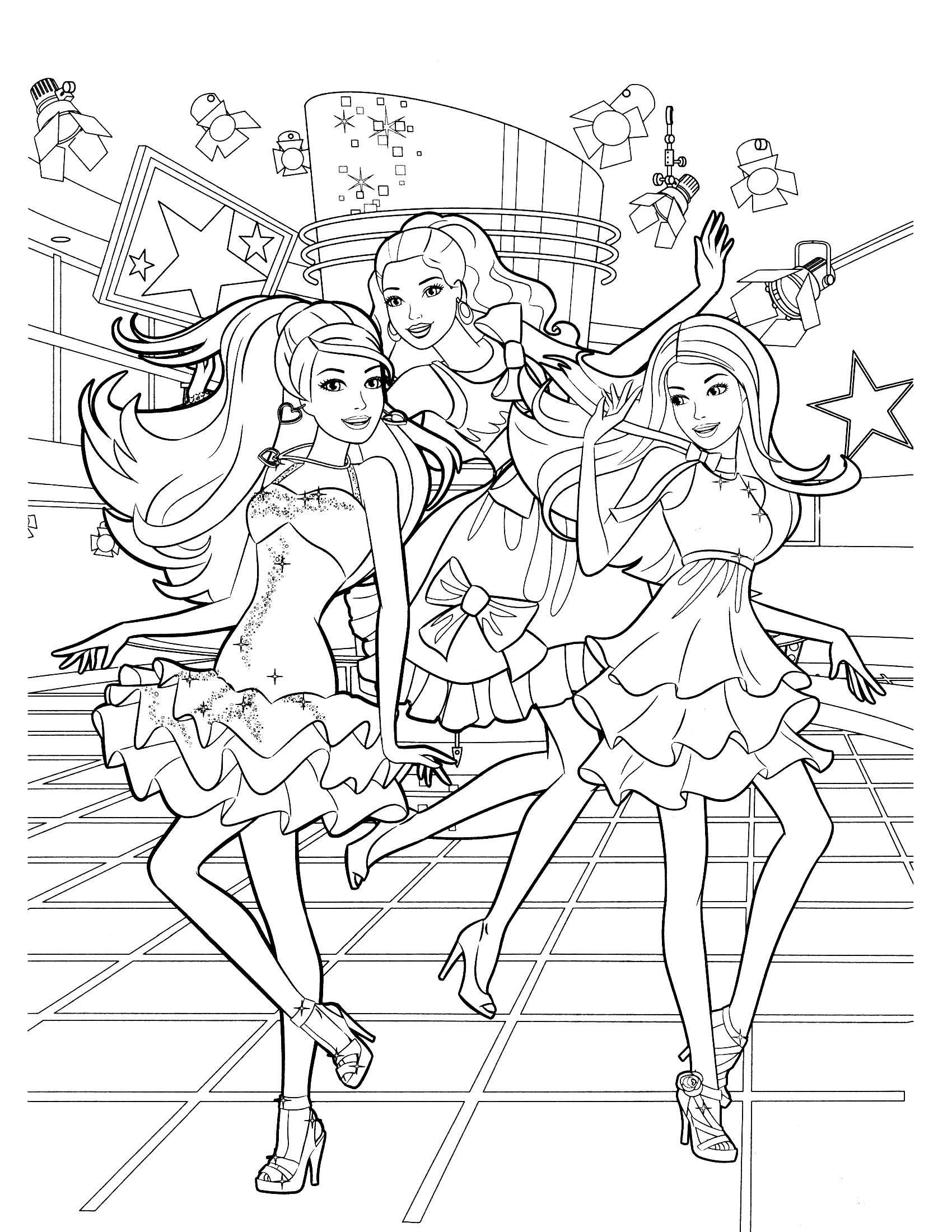 1700x2200 Barbie Coloring Pages