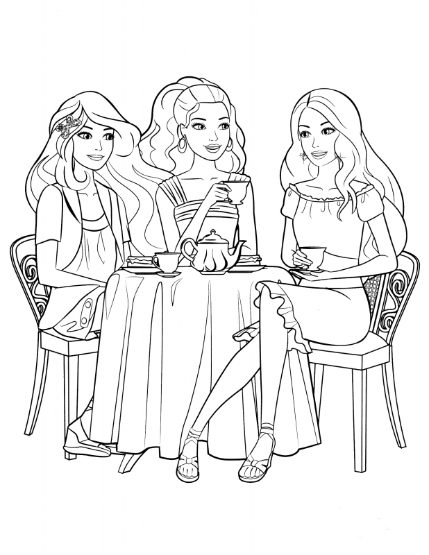 618x800 Barbie And Friends Coloring