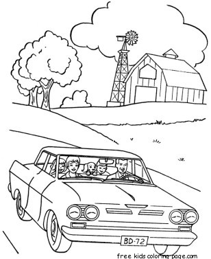 308x377 Best Family Touring Car Coloring Pages For Kidfree Printable