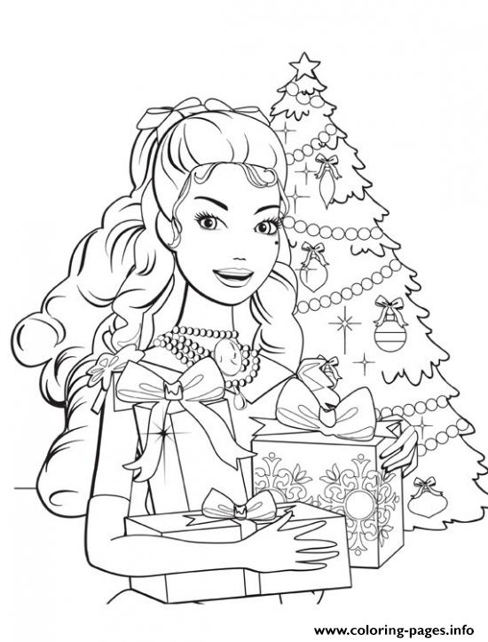 550x723 Barbie Christmas Coloring Pages To Print Barbie Princess Christmas