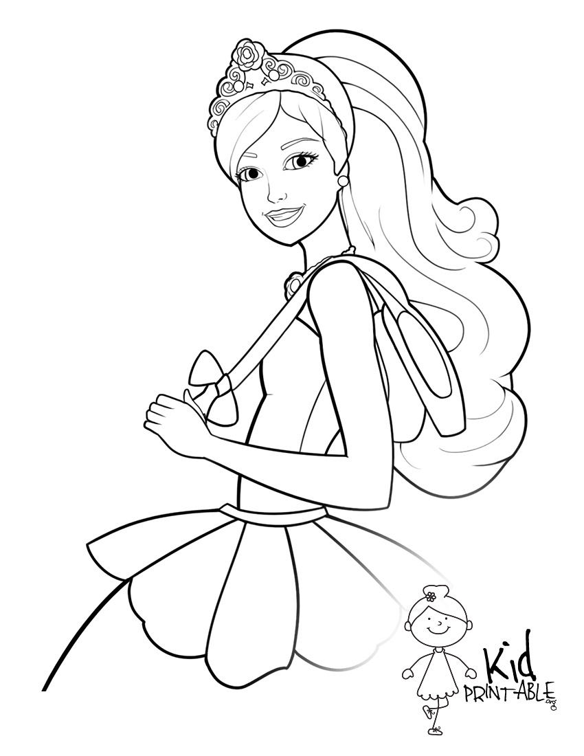 Barbie Coloring Pages For Kids at GetDrawings | Free download