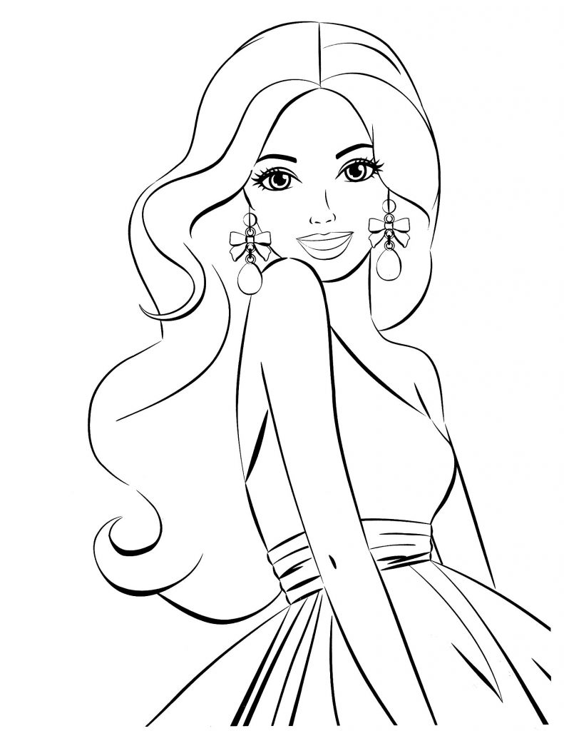 791x1024 Simple Free Barbie Coloring Pages Online Games Sheets To Print