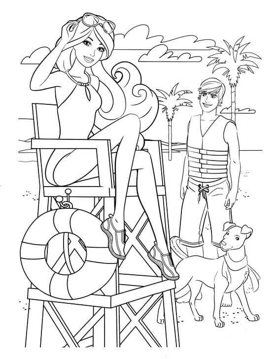 Barbie Dog Coloring Pages