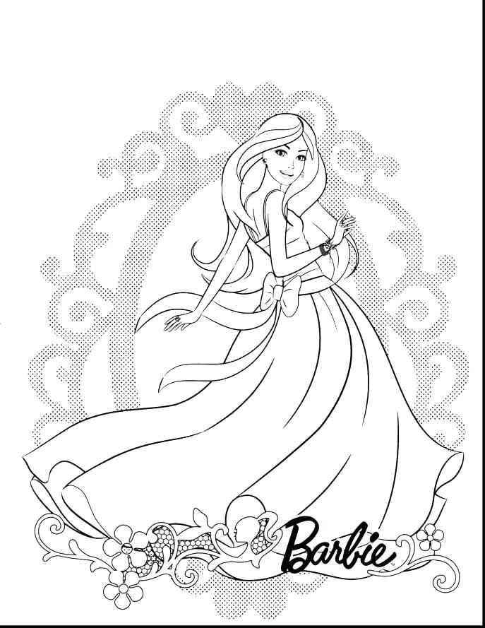 687x889 Unique Barbie Coloring Pages And Coloring Pages Of Barbie With Dog