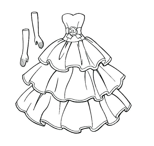 600x569 Dress Coloring Pages Dress Coloring Pages Free Printable Wedding