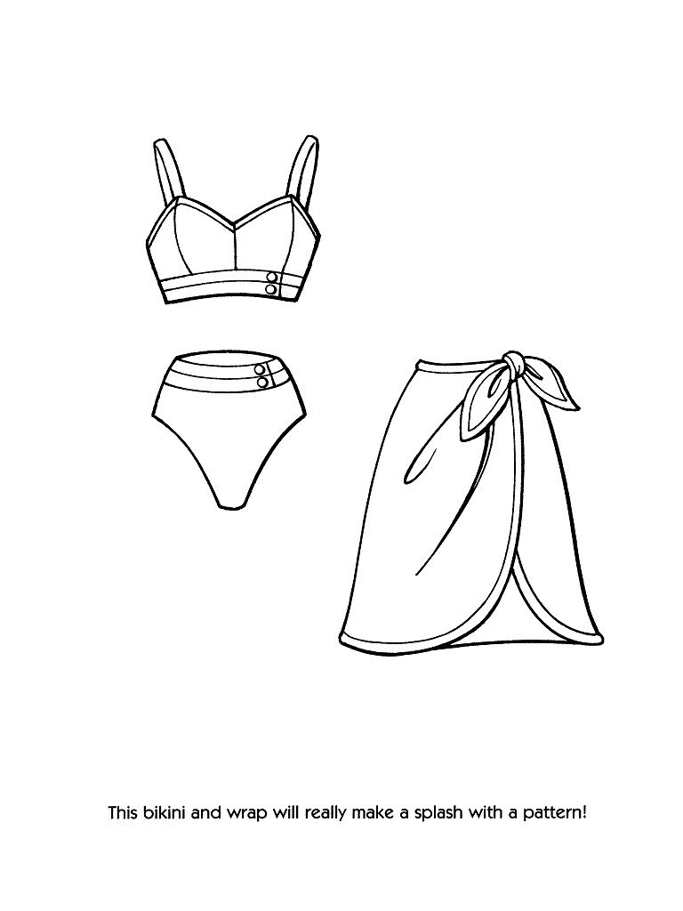 768x1024 Fashion Dress Coloring Pages