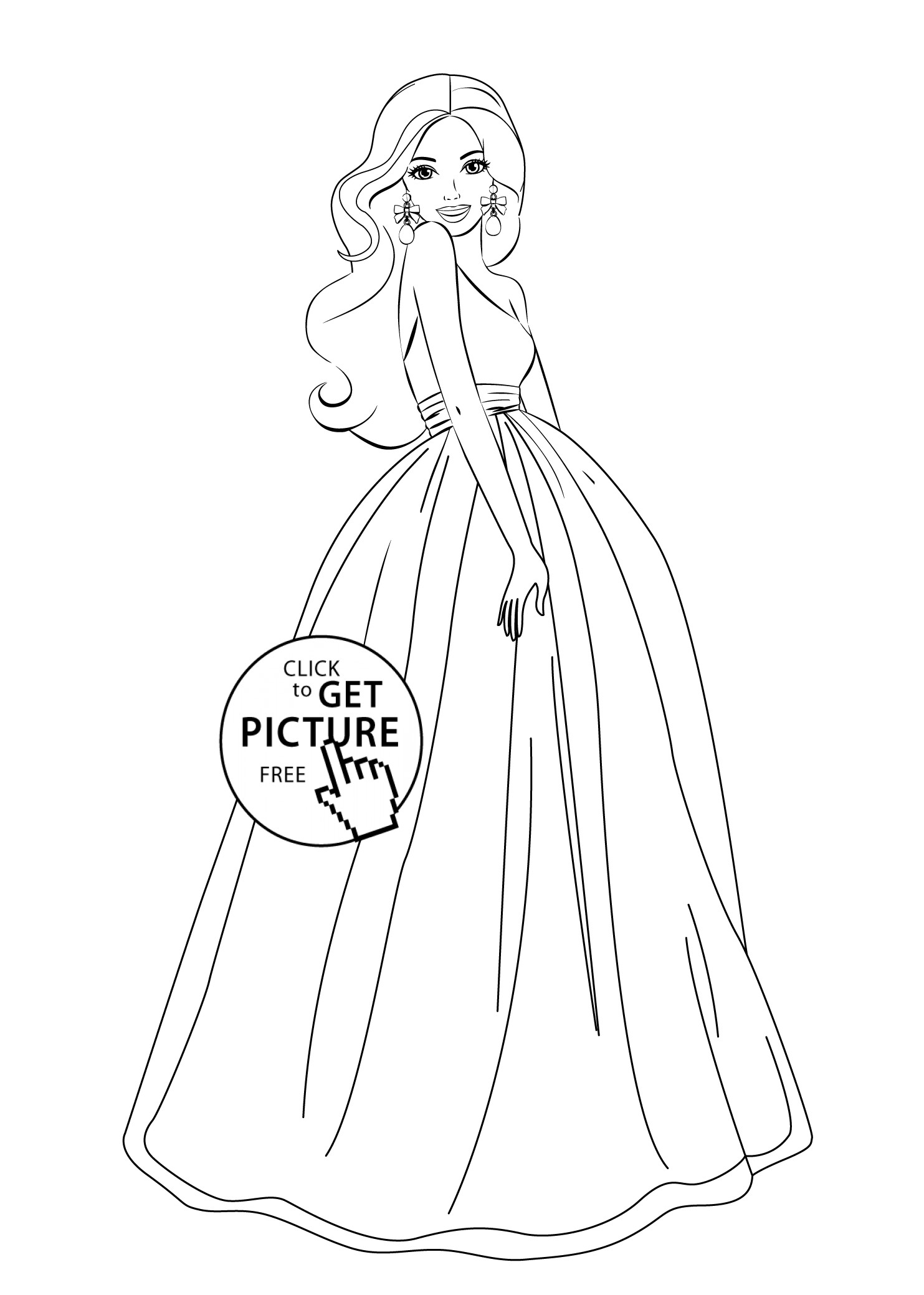 1483x2079 Fresh Barbie Dress Coloring Page For Girls Elegant Barbie Coloring