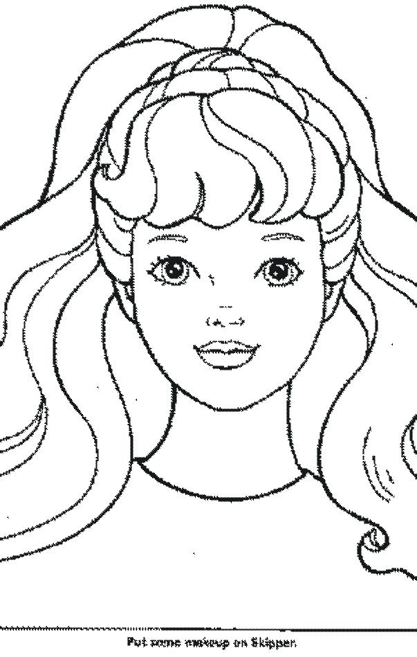 603x949 Free Barbie Coloring Pages Coloring Page Barbie Face Coloring Free