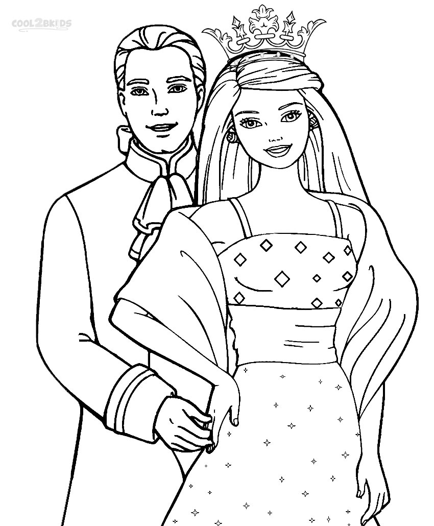 850x1030 Printable Barbie Princess Coloring Pages For Kids