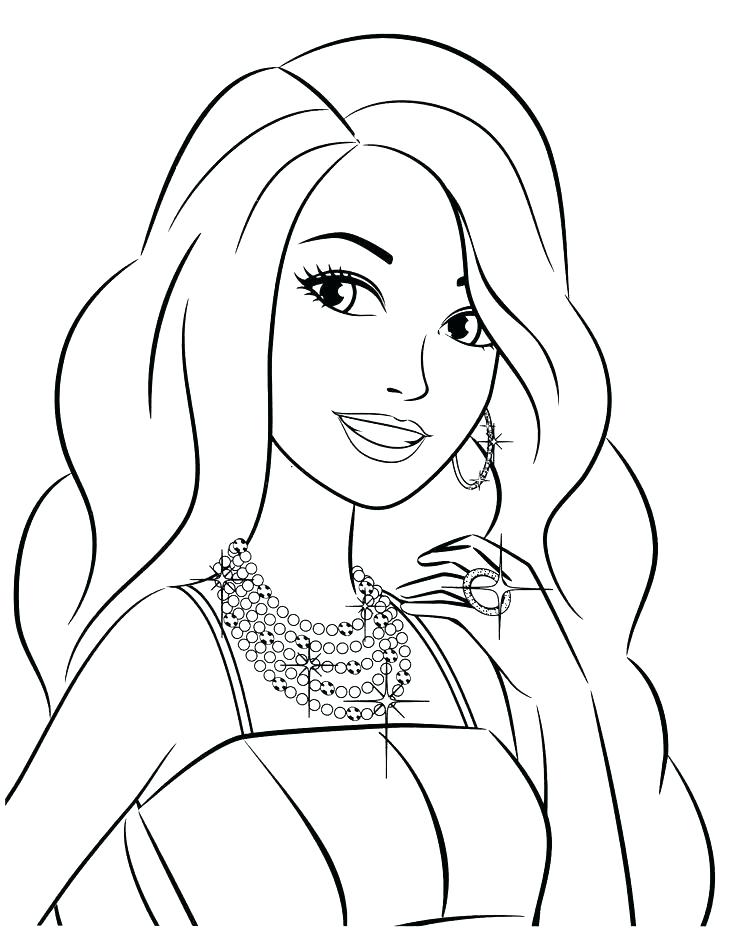 736x952 Girl Face Coloring Page