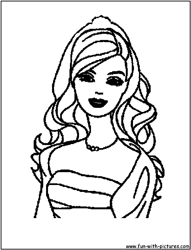 800x1050 Barbie Face Coloring Page