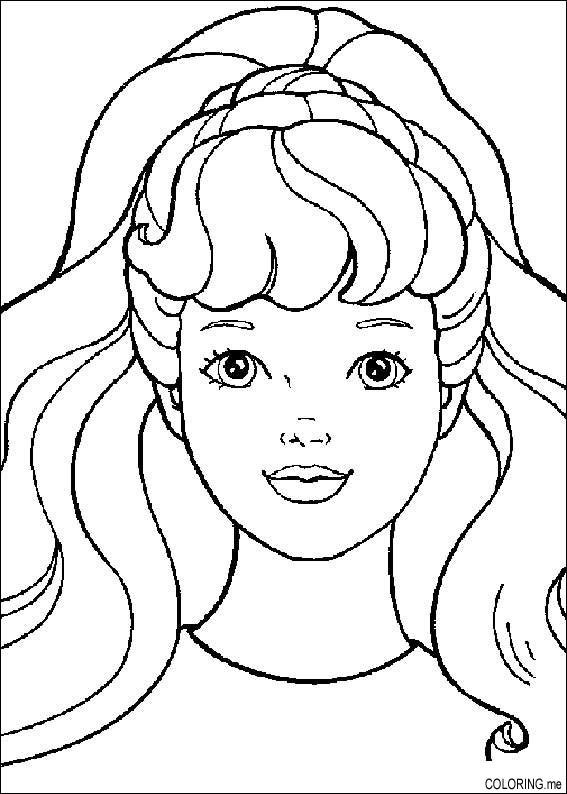 567x794 Barbie Face Coloring Pages