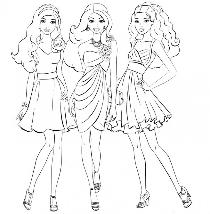 716x730 Barbie And Friends Going Shopping Girls Coloring Page Coloring