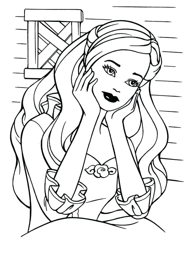 637x850 Barbie Girl Coloring Pages Games Printable Of Castles Book Drawing