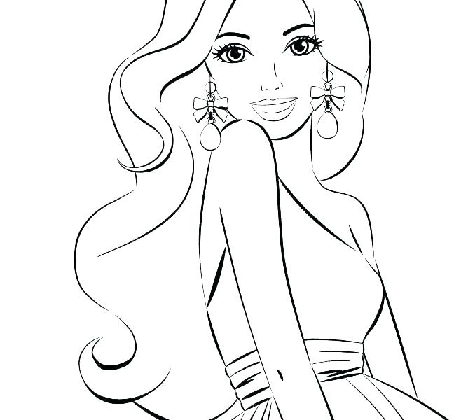 678x600 Barbie Coloring Page