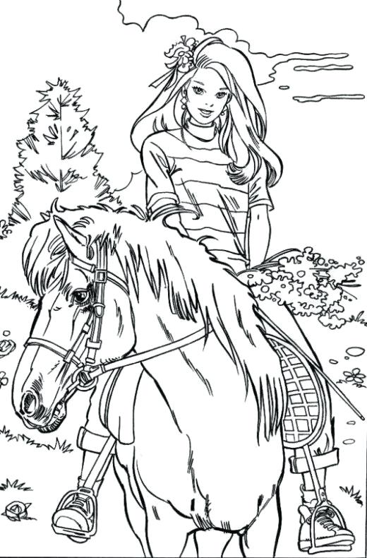 520x790 Coloring Pages Horses Barbie Horse Coloring Pages Spirit Horse