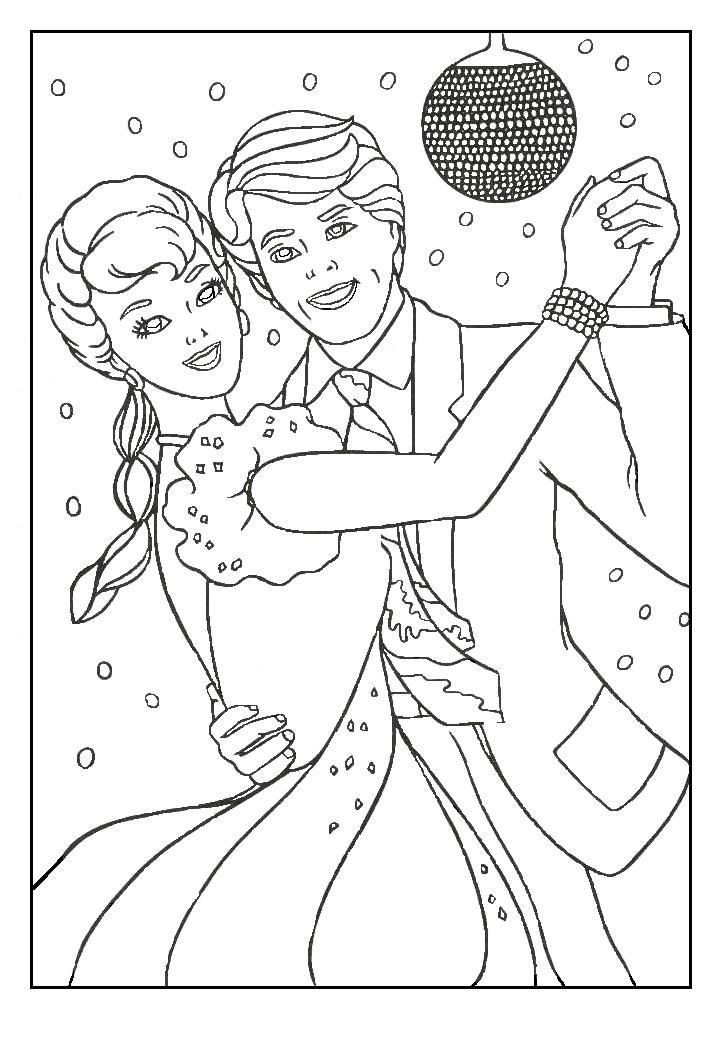 726x1039 Barbie Dancing With Ken Coloring Pages Coloring Pages