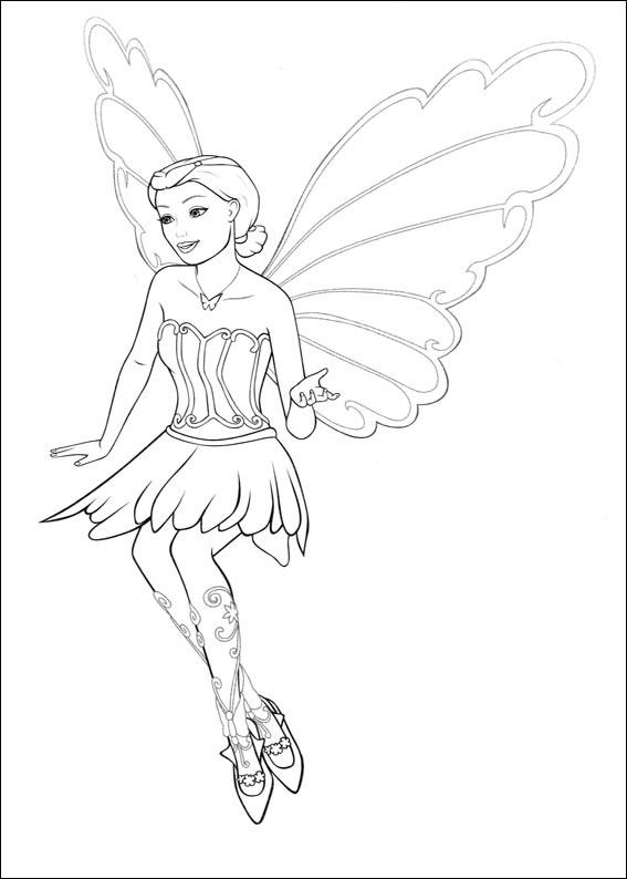 567x794 Barbie Mariposa Coloring Page