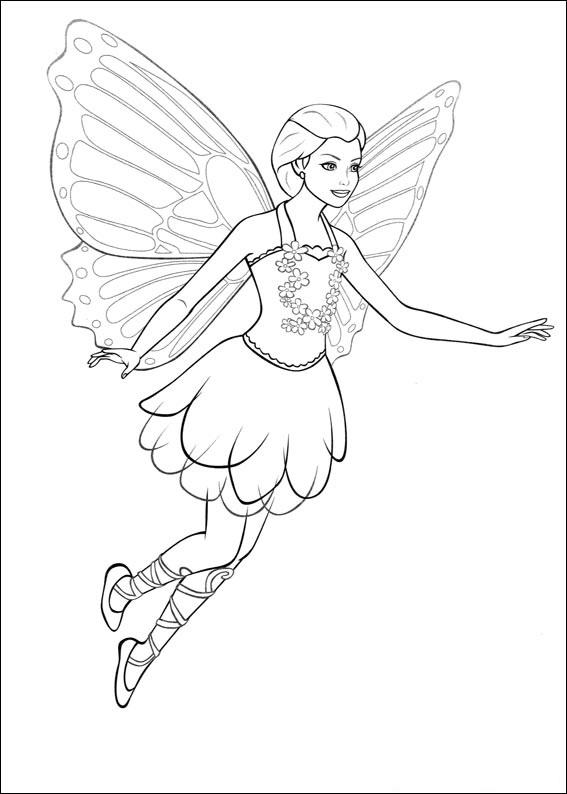 567x794 Barbie Mariposa Coloring Page