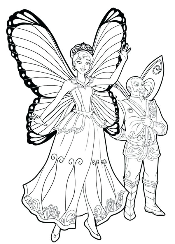 600x834 Coloring Pages Barbie Mariposa Barbie Lord And Queen From Barbie