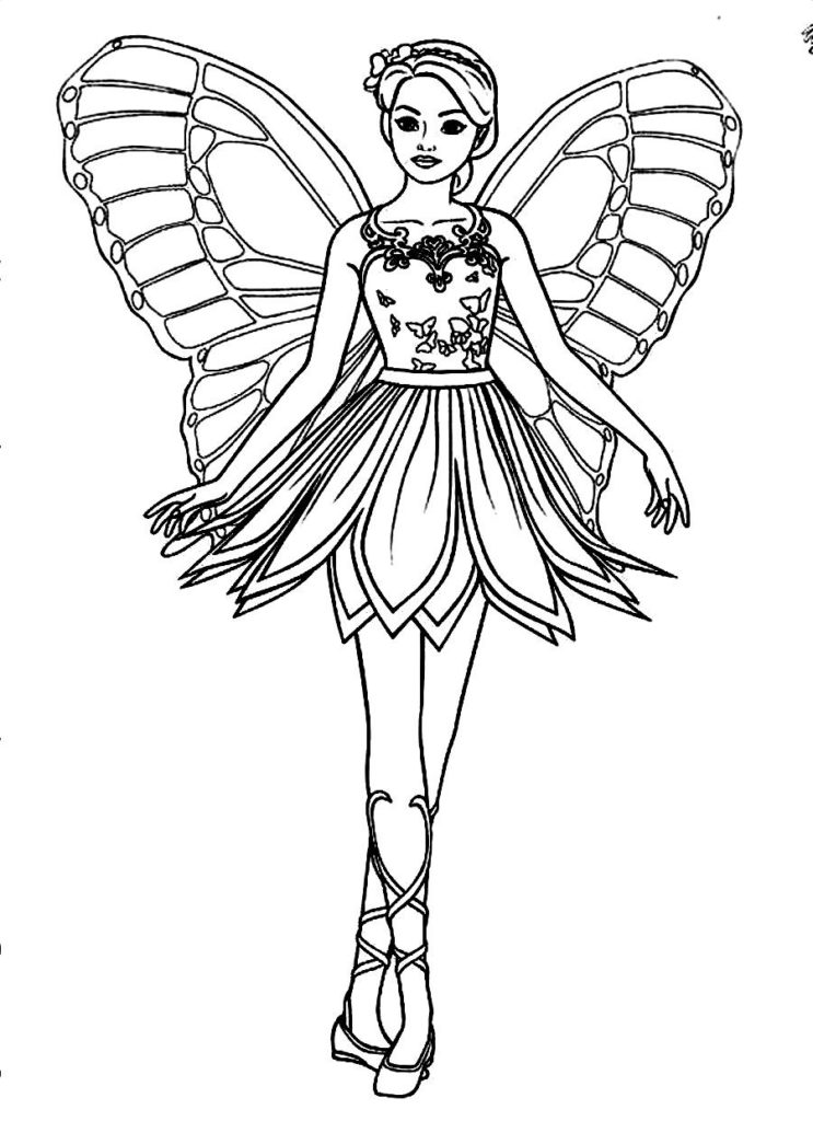 743x1024 Barbie Mariposa Coloring Pages Coloring Pages Kids