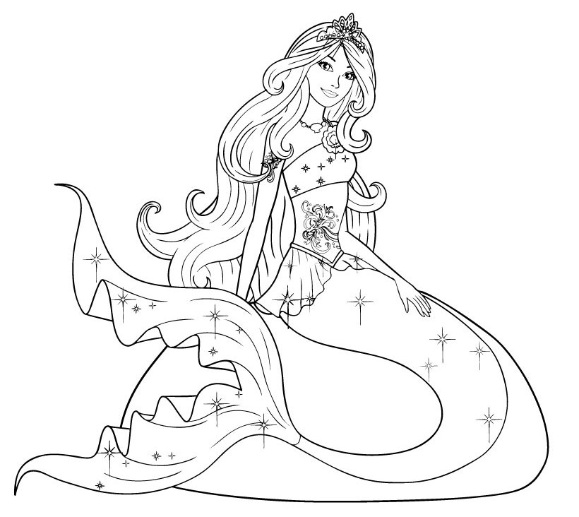 820x732 Coloring Pages Of Mermaids Printable Barbie Mermaid Coloring